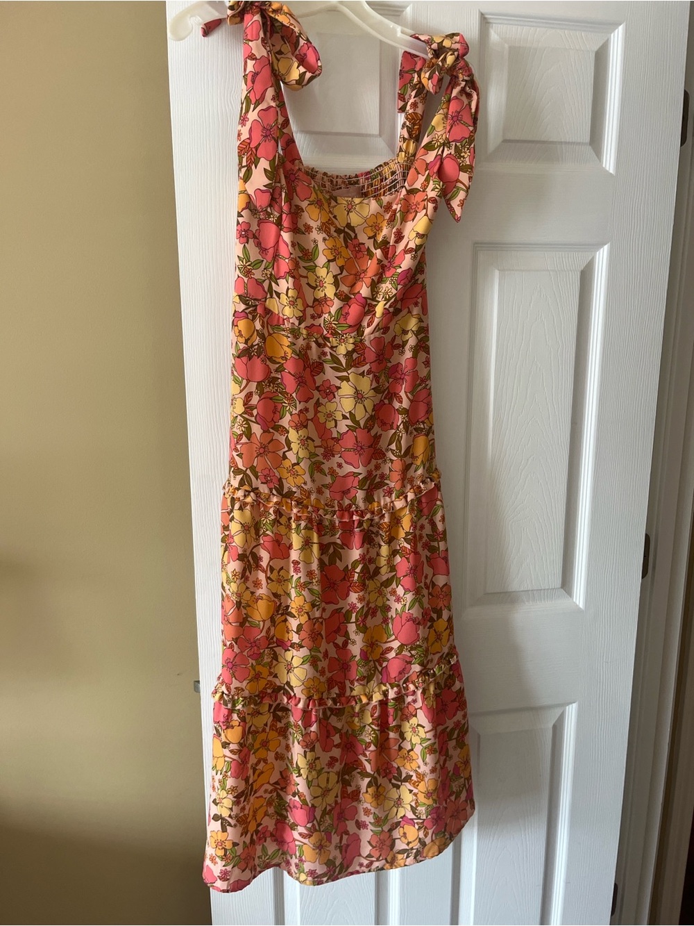 Show Me Your MuMu Pink and Yellow Floral Midi Dress